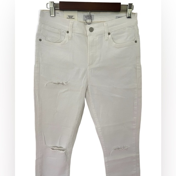 NWT Agolde Womens Jeans Sz 28 White High Rise Distressed Sophie Crop Raw Hem - Picture 3 of 12